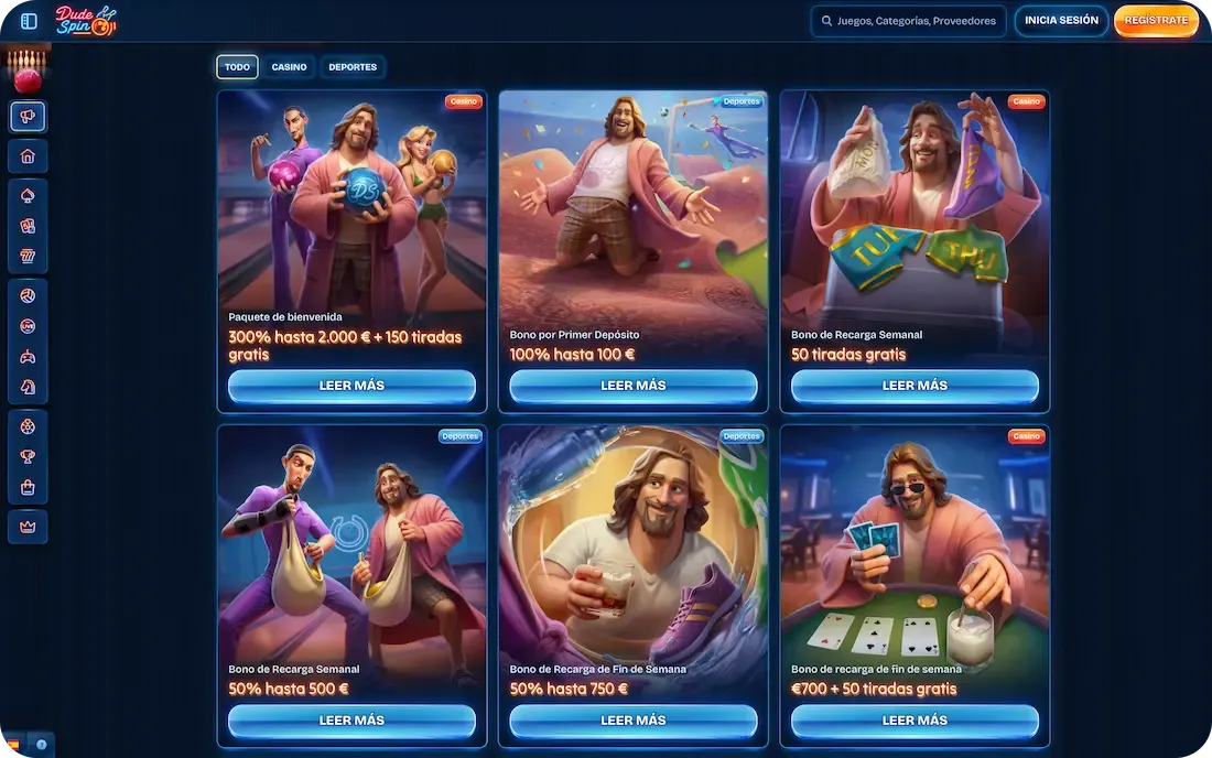 bonos del casino dudespin