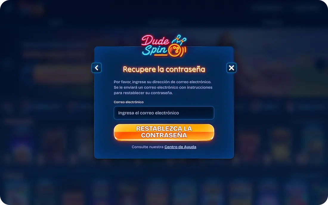 contraseña olvidada del casino dudespin