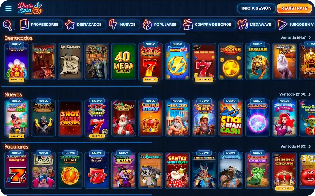 juegos del casino dudespin